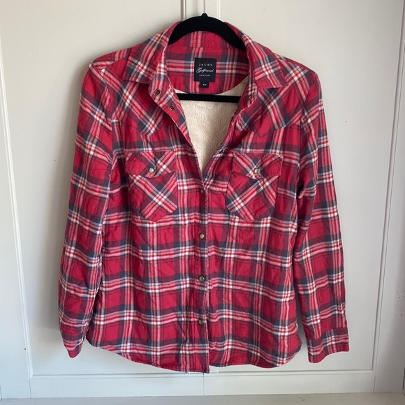 JACHS Girlfriend Tops - Plaid Shacket
